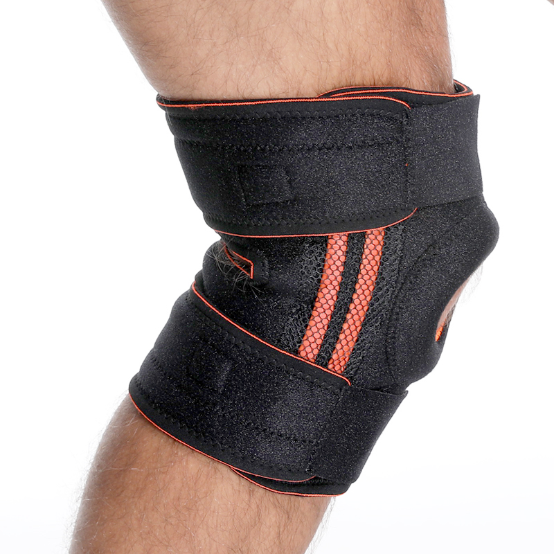 PALE PALELL PAD SOUTIEN OUVERT DES KNEE avec stabilisateurs de ressort latéral ， Stractures Velcro réglables