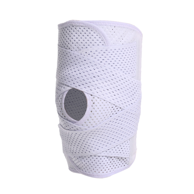 Support de genou ouvert multi-taille respirant avec enveloppe de genou réglable